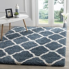 Safavieh Power Loomed Hudson Shag Slate Blue / Ivory Area Rugs - SGH283L