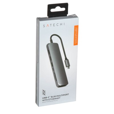 SATECHI USB Type-C Slim Multiport with Ethernet Adapter | GRAY | $79.99
