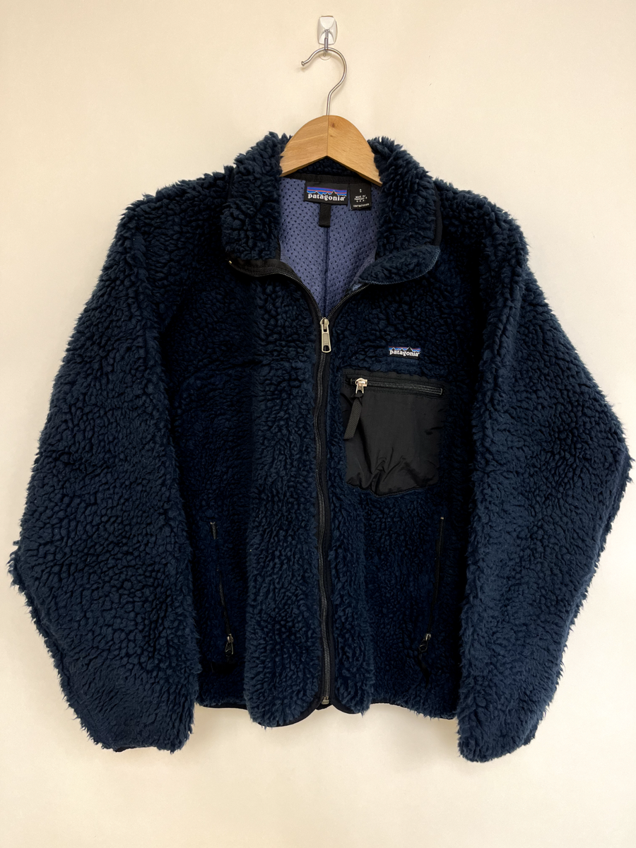 PATAGONIA Retro Cardigan Navy Blue Black Sherpa Deep Pile X PATAGONIA Retro Cardigan Navy Blue Black Sherpa Deep Pile X