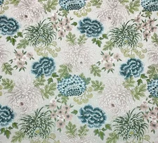 BALLARD DESIGNS GARDNER MULTI EMBROIDERED FLORAL MULTIUSE FABRIC BY YARD 50"W