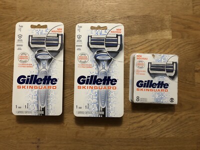 Gillette SkinGuard Razor Blade Bundle (2 Handle and 10 Ct Cartridges Total)