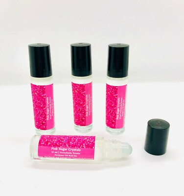 Pink Sugar Crystals Perfume Oil Roll On, Candy Perfume, Handmade Perfume