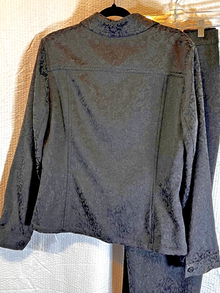 Jones New York Colección Platino Chaqueta Pantalones Grandes 16 Conjunto Negro Encaje Romántico Foto 4 de 4