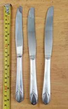 LOT OF 3 VINTAGE 1941 INHERITANCE PTRN  SILVERPLATE "9 1/4" MODERN HOLLOW KNIVES