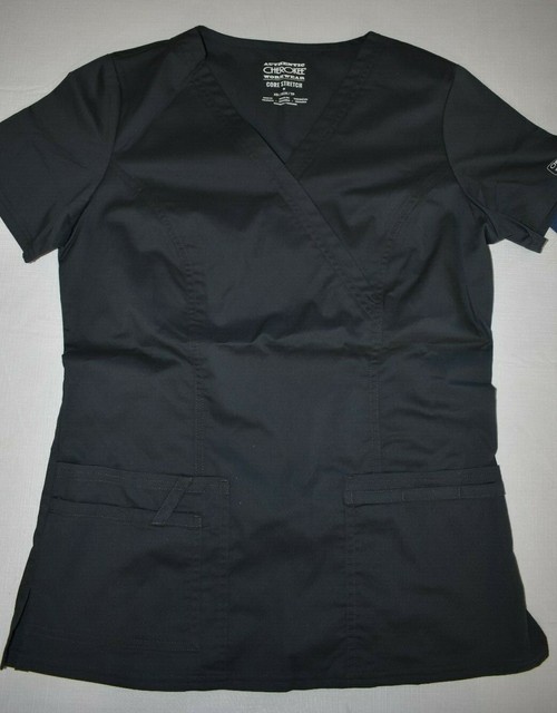 CHEROKEE authentic workwear core stretch women's XS scrub top gray eBay