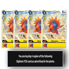 Elecmon BT8-034 C Common Yellow Digimion TCG Card Playset