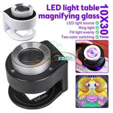 6LED 30X Magnifying Glass Lens Loupe Magnifier Handheld Coin Stamps Magnifier.