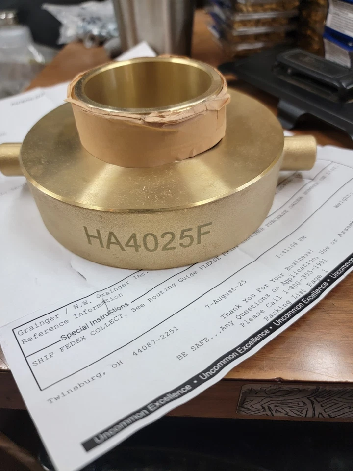 Genuine Dixon HA4025F Hydrant Adapter – 4" FNST × 2½" MNST, Cast Brass - Image 2 of 4