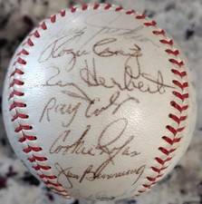 1966 Phillies Team Signed Baseball Jim Bunning Bob Uecker 30 Autos JSA AH LOA