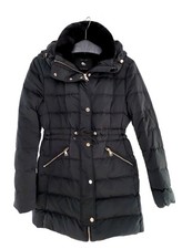 ZARA Winterjacke Mantel Jacke Parka Damen Gr. S/M Kunstpelz Dunkelgrün Neuwertig