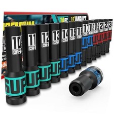14-piece 12 Drive Impact Socket Set 10-24mm Thicker 12 14pcs Metric Deep 14-piece 12 Drive Impact Socket Set 10-24mm Thicker 12 14pcs Metric Deep
