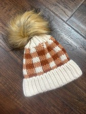 Mudpie Infants Warm Beanie Hat With Pompom Fluff On top 6-18 Months