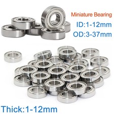 1/2/3/4/5/6/7/8/9 12mm Inner Dia Miniature Ball Bearings Small Seal Micro Mini
