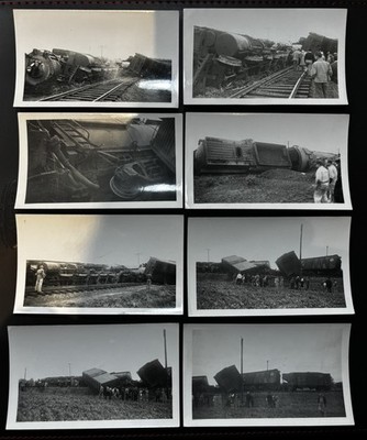 Vintage Dampflok Entgleisung Eisenbahn Zug Wrack Fotos Konvolut 8