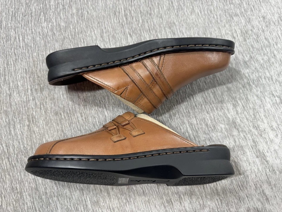 Zapatos Clarks para mujer talla 11 ancho cuero tostado zueco mula sin cordones Marlie Comfort Foto 4 de 4