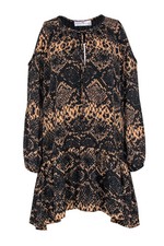 Amanda Uprichard - Tan Black Snake Skin Print Dress Sz S