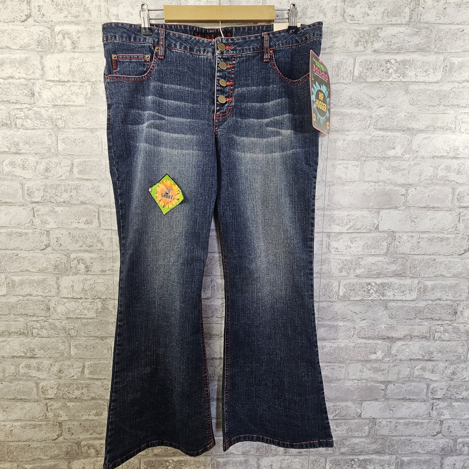 Size 19 Bootcut Hip Hugger Button Fly