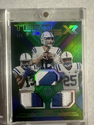 2019 Panini XR Team Trios Green /5 TT-IC Colts Luck Hilton Mack