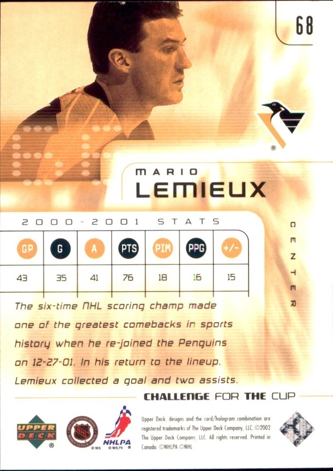 2001-02 Upper Deck CHALLENGE for the CUP Base Stars YOU PICK YOUR FAVS #1 - #90 - Image 2 of 4