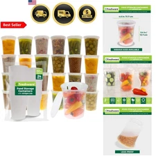 Food Storage Containers 24 Pack 32 oz Leakproof Reusable BPA Free Stackable