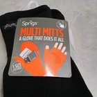 Sprigs Multi Mitts Phone Texting Zipper Pocket Black Fleece GLOVES Suede Palm — photo 6