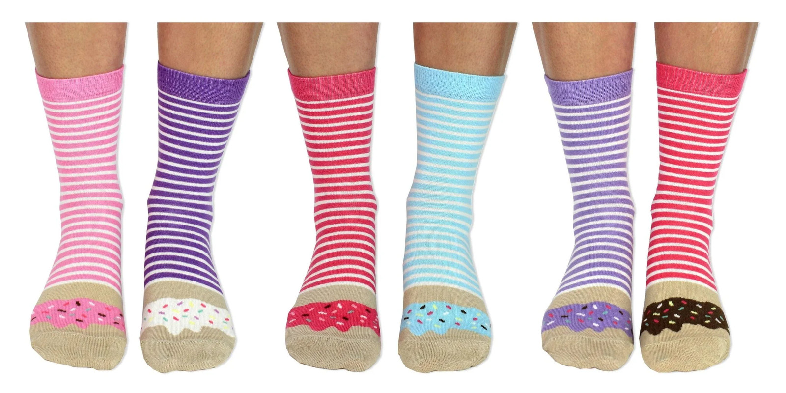 Sock Academy - DONUTS 6 Odd Socks Gift Box - United Oddsocks - UK 4-8 EUR 37-42