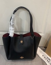 NWT CAL17 Pebbled Leather Hadley Turnlock Tote Bag Gold/Black