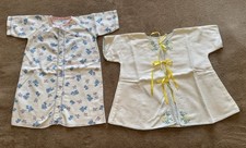 Vintage 1950  s Flannel Baby Kimono Gown Robe, Lot Of 2, Embroidery