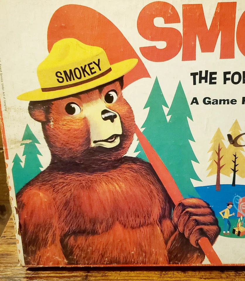 1961 "SMOKEY THE BEAR" Original Ideal Junior Forest Fighters Juego de Mesa En La Caja  Foto 2 de 4