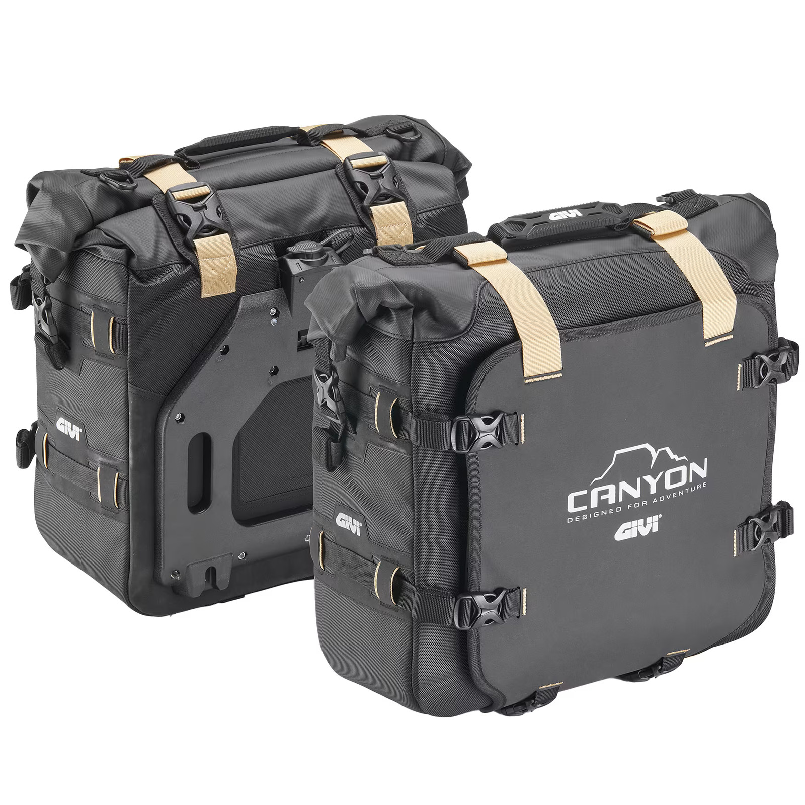 Givi Pair Waterproof Motorbike Motorcycle Panniers 25 Litre - GRT720B Canyon