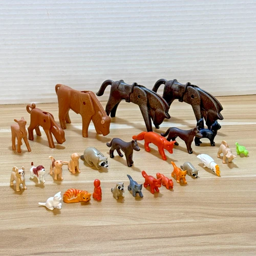 Playmobil Lot Animals Horse Dog Fox Cat Various Toy Kid Vintage Plastic Pose