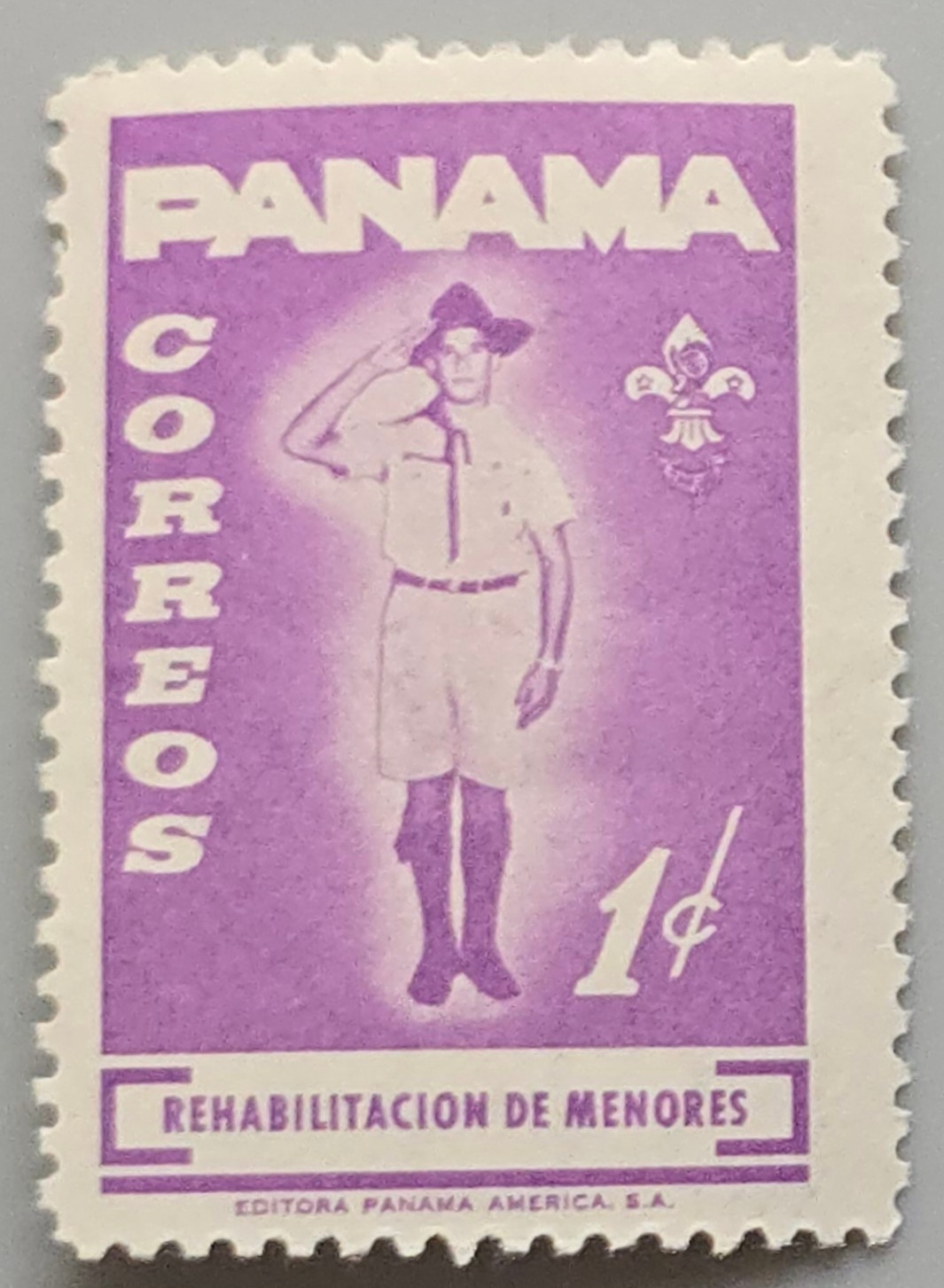 Panama 1958 1c Boy Scout Saluting Rehabilitacion de Menores MH - Scouting