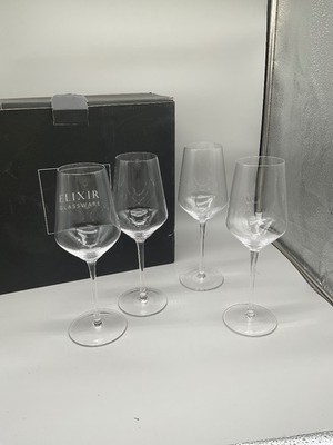 ELIXIR ELX WG CL4PX 13oz Classic Stemmed Wine Glasses 4pc Clear