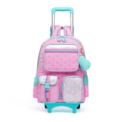 Kids Cute Rolling Backpacks for Girls Trolley School Bags Roller Backpack with W