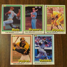 5 Seaver Molitor Stargell Winfield & Reggie 1981 Donruss MLB Baseball FDC Cards