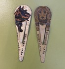 Scottie & Spaniel Cracker Jack Metal Bookmarks 1930s Lot of 2 Vintage Dogs — photo 1