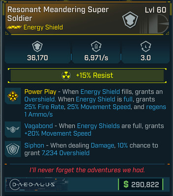 Borderlands 4 RESONANT MEANDERING SUPER SOLDIER SHIELD VAGABOND SIPHON