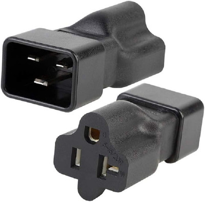 Toptekits C20 to 5-15R/5-20R Comb Power Converter Travel Plug Adapter, IEC320 C2