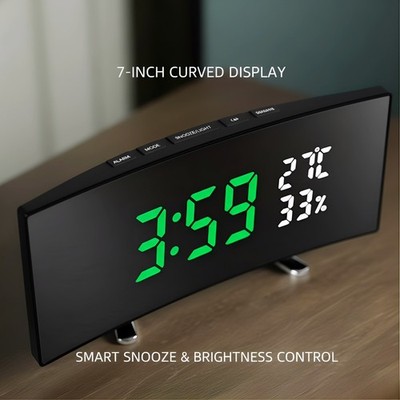 Digital Home Led Table Desk Clock With Calendar Temperature Clock Luminous US