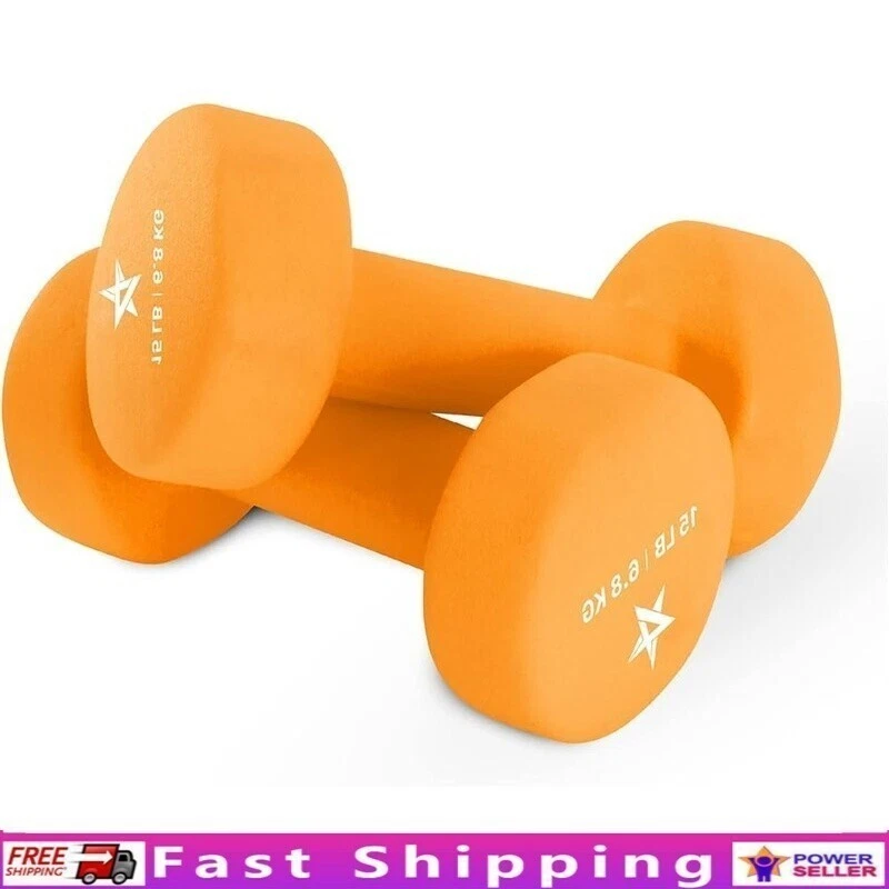 Neoprene Dumbbell Set 2 Hexagon Hand Weights Anti Slip Free Weights Workout New