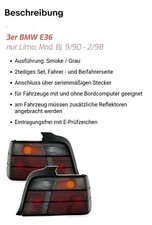 R�ckleuchten 3er BMW E36 Limousine Schwarz Grau Heckleuchten Neu Ovp