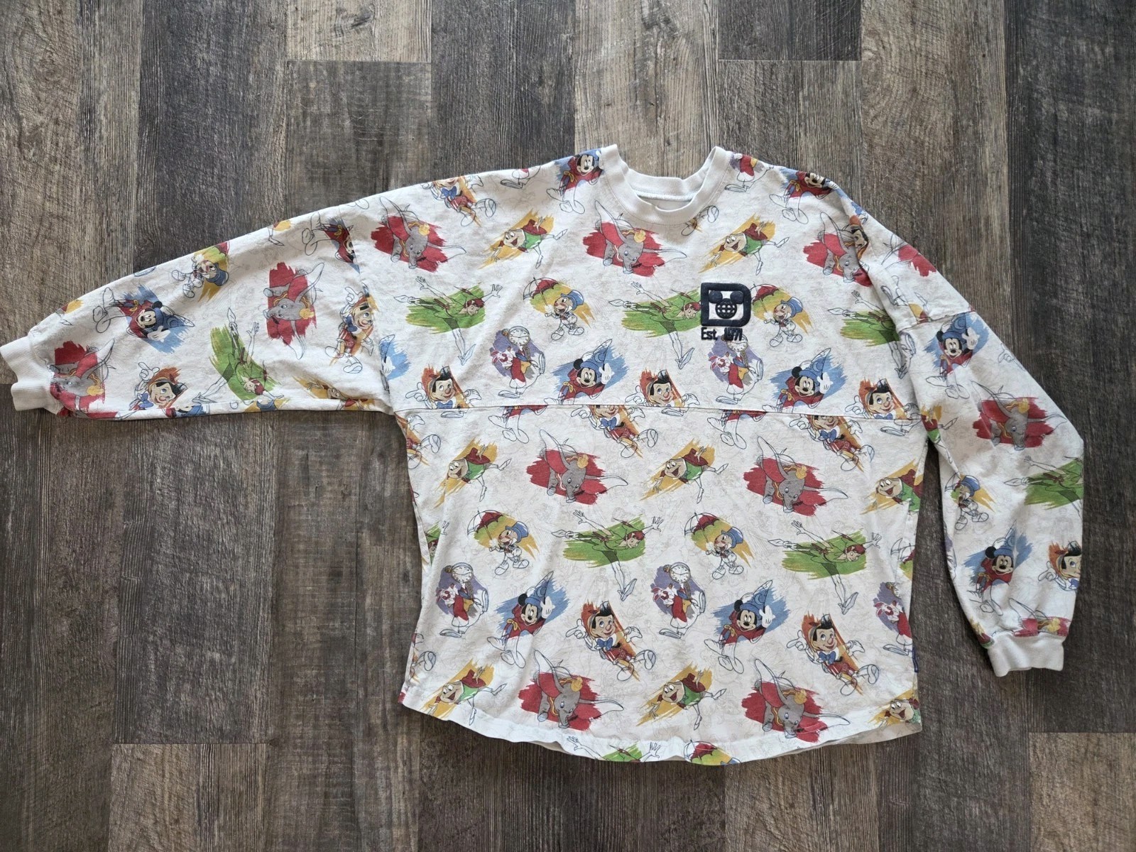 Disney World Spirit Jersey Ink & Paint Graphic Tee Women's XL Colorful