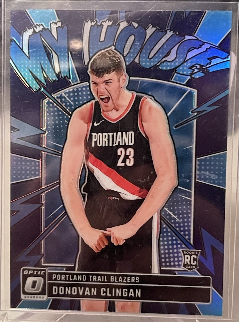 2024-25 Donruss Optic Donovan Clingan My House! Purple Prizm #1 Rookie BLAZERS
