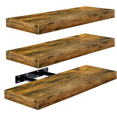 Set of 3 Floating Shelves, Wall Mounted for Home Decor, 16.25 In. W X 5.5 In. D
