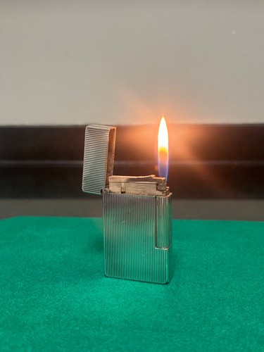 Vintage S.T. Dupont Ligne 2 Silver & Gold Plated Lighter – France – Working