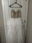 Say Yes Ivory/Gold Sweetheart Ball Gown Tulle Wedding Dress Beaded Corset Back — photo 2