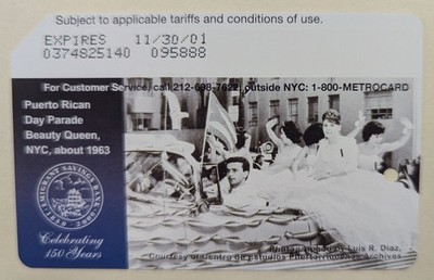 Emigrant Saving Bank, PuertoRican Parade, 25yr old NYC MetroCard, Mint condition