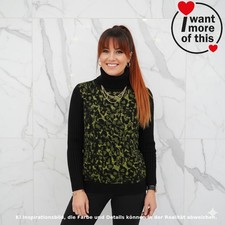 Wolford City Jungle · Pullover Sweater · Black Green Bi-Colour · Rollkragen · S