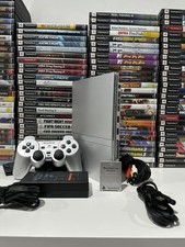 Sony PlayStation 2 Silver Slim OEM Bundle  Clean, Tested, Ready to Play 2 Games