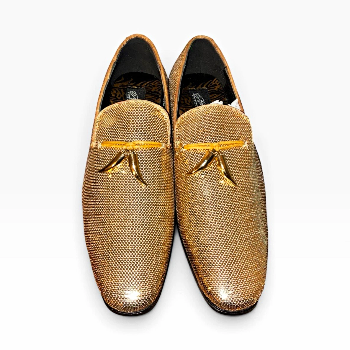 gold slip on dress shoes M for Men for sale FF326EX